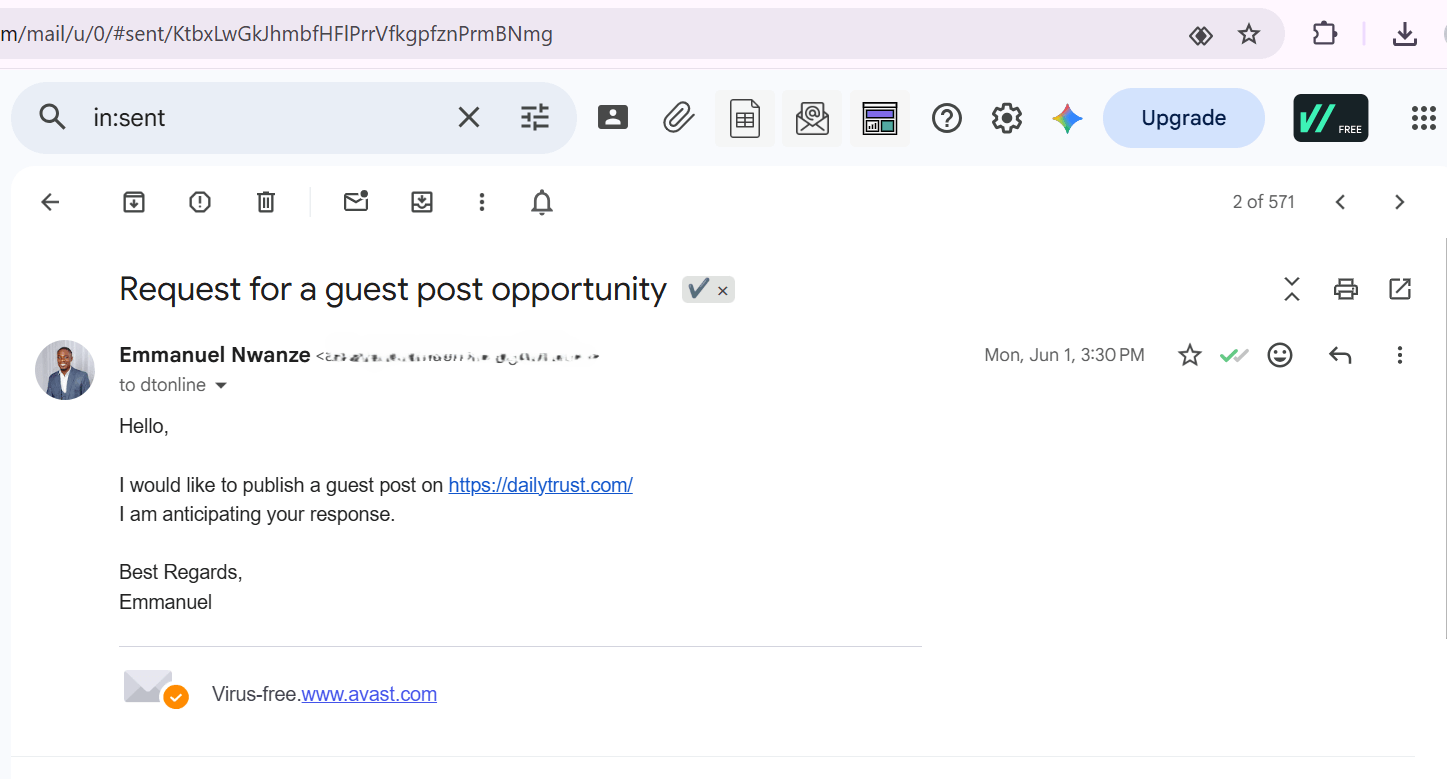 Sending cold emails for guest posting